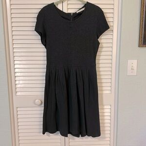 Peruvian Connection Pima cotton dress. Cap sleeves, gathered skirt heather gray